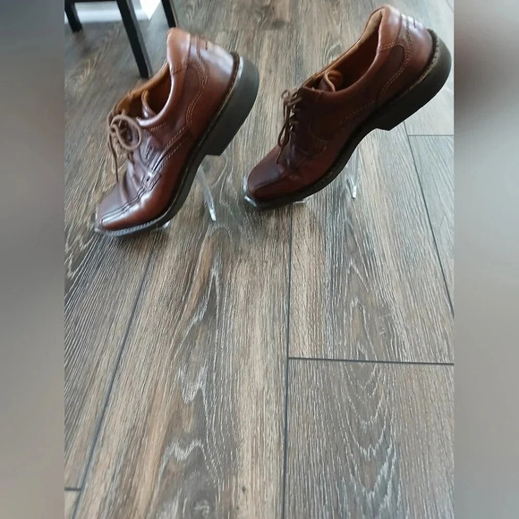 Ecco Brown Leather Shoes Men's Size 9.5 Business Officewear Academia - Picture 7 of 9